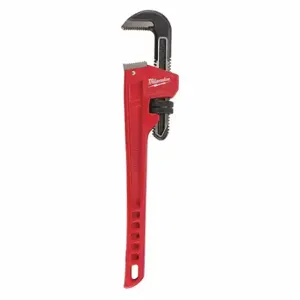 MILWAUKEE 48-22-7118 Pipe Wrench, 2 1/2 Inch Jaw Capacity, Serrated, 18 Inch Overall Length, Ergonomic | CT3HEJ 52XH84