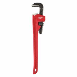 MILWAUKEE 48-22-7124 Pipe Wrench, Cast Iron, 3 Inch Jaw Capacity, Serrated, 24 Inch Overall Length, Ergonomic | CT3HEW 487R36