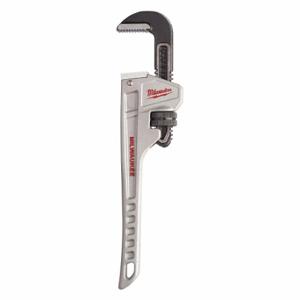 MILWAUKEE 48-22-7210 Pipe Wrench, Aluminum, 1 1/2 Inch Jaw Capacity, Serrated, 10 Inch Overall Length | CT3QCC 52XH85