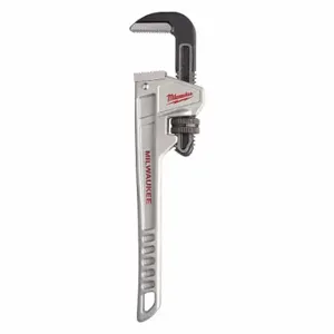 MILWAUKEE 48-22-7212 Pipe Wrench, Aluminum, 2 Inch Jaw Capacity, Serrated, 12 Inch Overall Length, Ergonomic | CT3HEP 52XH86