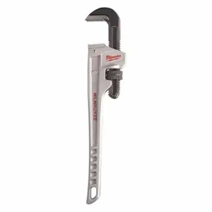 MILWAUKEE 48-22-7218 Pipe Wrench, Aluminum, 2 1/2 Inch Jaw Capacity, Serrated, 18 Inch Overall Length | CT3HEN 52XH88