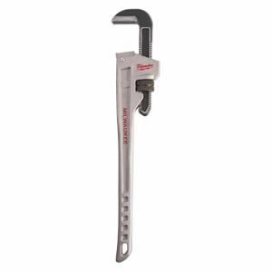 MILWAUKEE 48-22-7224 Pipe Wrench, Aluminum, 3 Inch Jaw Capacity, Serrated, 24 Inch Overall Length, Ergonomic | CT3HER 52XH89