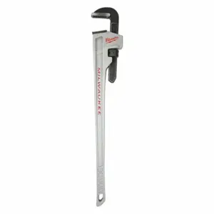 MILWAUKEE 48-22-7248 Pipe Wrench, Aluminum, 6 Inch Jaw Capacity, Serrated, 48 Inch Overall Length, Ergonomic | CT3HEU 487R46