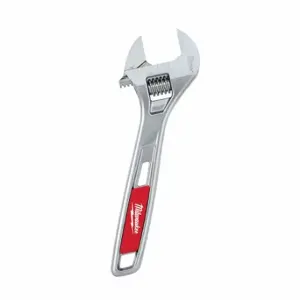 MILWAUKEE 48-22-7406 Adjustable Wrench, Alloy Steel, Chrome, 6 Inch Overall Length, 15/16 Inch Jaw Capacity | CT3GQQ 48ZT21