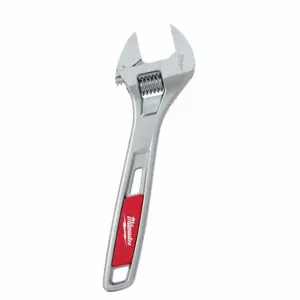 MILWAUKEE 48-22-7408 Adjustable Wrench, Alloy Steel, Chrome, 8 Inch Overall Length, 1 1/8 Inch Jaw Capacity | CT3GQT 48ZT22