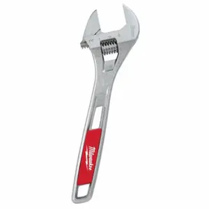 MILWAUKEE 48-22-7410 Adjustable Wrench, Alloy Steel, Chrome, 10 Inch Overall Length, 1 3/8 Inch Jaw Capacity | CT3GQN 48ZT23