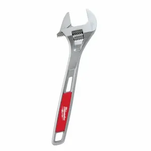 MILWAUKEE 48-22-7412 Adjustable Wrench, Alloy Steel, Chrome, 14 11/32 Inch Overall Length, 1 5/8 Inch Jaw | CT3GQU 48ZT24