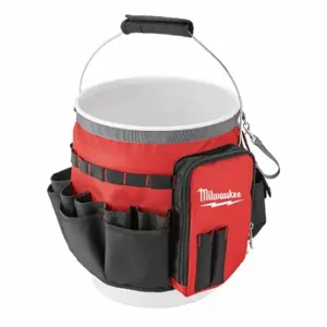 MILWAUKEE 48-22-8175 Bucket Tool Organizer, Red, 34 Pockets, 10 Inch Overall Dia, 13 3/8 Inch Overall Height | CT3PUZ 53TX77