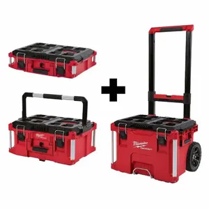 MILWAUKEE 48-22-8424 48-22-8425 48-22-8426 Plastic Portable Tool Box, 6-5/8 Inch Overall Height, 16-1/8 Inch Overall Width | CE9TGA 338AT2