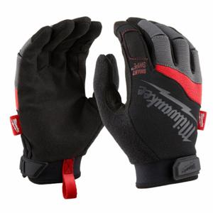 MILWAUKEE 48-22-8721 Work Gloves, M, Mechanics Glove, Full Finger, Synthetic Leather, Hook-and-Loop Cuff | CT3LDR 787UY0