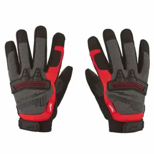 MILWAUKEE 48-22-8733 Work Gloves, XL, Mechanics Glove, Full Finger, Synthetic Leather, Hook-and-Loop Cuff, Pr | CT3LEA 787UY7