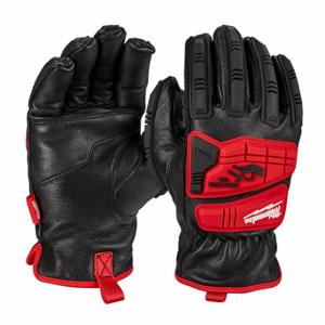MILWAUKEE 48-22-8781 Work Gloves, M 8, Drivers Glove, Includes Double Palm, Goatsk Inch, Premium, Full, Black | CT3KHG 787UK3