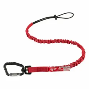 MILWAUKEE 48-22-8810 Tool Lanyard, Black/Red, Carabiner, Steel, Hand Tools/Power Tools | CT3PUR 55FF32