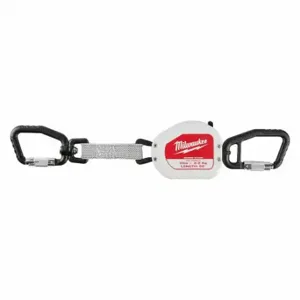 MILWAUKEE 48-22-8825 Tool Lanyard, Black/White, Carabiner, Stainless Steel, Hand Tools | CT3PUT 787VJ4