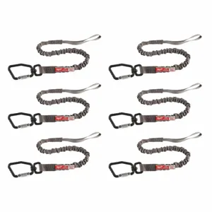 MILWAUKEE 48-22-8850X6 Tool Lanyard, 40Inch Length, Gray, 35 Lbs Max. Working Load | CE9DHH 349FA3