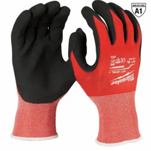 MILWAUKEE 48-22-8903 Work Gloves, XL 10, Sandy, Nitrile, Palm, Dipped, ANSI Abrasion Level 3, Red, 1 PR | CT3NTV 787UT1