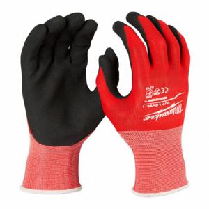 MILWAUKEE 48-22-8904B Work Gloves, 2XL 11, Sandy, Nitrile, Palm, Dipped, ANSI Abrasion Level 3, Red, 12 PK | CT3NTZ 787UT4