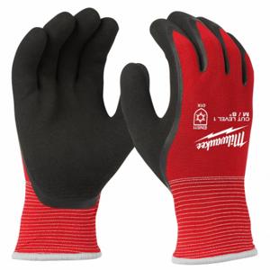 MILWAUKEE 48-22-8911 Knit Gloves, Size M, Palm, Double Dipped, Latex, Palm, Latex, Nylon, Red, 1 Pair | CT3MLH 327WT5
