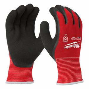 MILWAUKEE 48-22-8914 Work Gloves, 2XL 11, Palm and Fingers, Double Dipped, Latex, Palm, Latex, Sandy, Red | CT3NRQ 787UW3