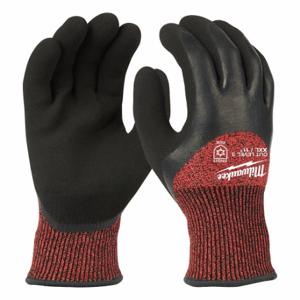 MILWAUKEE 48-22-8924 Work Gloves, 2XL 11, Palm and Fingers, Double Dipped, Latex, Palm, Latex, Sandy, Red | CT3NRR 787UX3