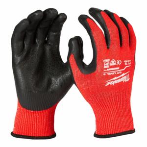 MILWAUKEE 48-22-8933B Work Gloves, XL 10, ANSI Cut Level A3, Palm, Dipped, Nitrile, Nylon 15 ga, 12 PK | CT3KJN 787UU2