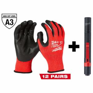 MILWAUKEE 48-22-8933B, 2105 Work Gloves, XL 10, Rough, Nitrile, Palm, Dipped, ANSI Abrasion Level 4, Full Finger | CT3KKB 382ZC9