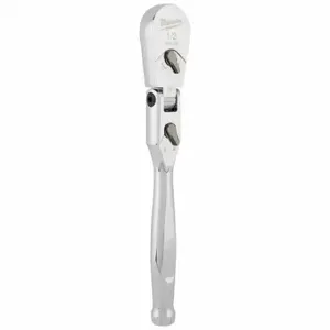 MILWAUKEE 48-22-9051 Flex Head Ratchet, Pear, Reversing, 11 1/4 Inch Overall Length, Chrome | CT3NER 801CF5