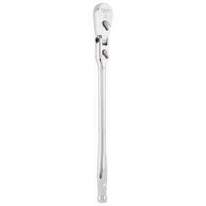 MILWAUKEE 48-22-9052 Flex Head Ratchet, Pear, Reversing, 18 Inch Overall Length, Chrome, 4 Deg Min Arc Swing | CT3NET 801CF6