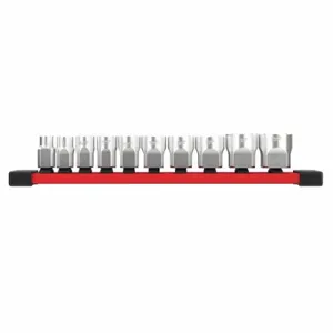 MILWAUKEE 48-22-9403 Socket Set, 3/8 Inch Drive Size, 10 Pieces, 5/16 Inch to 7/8 Inch Socket Size Range | CT3PBU 60RJ79