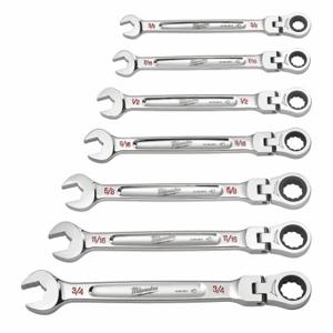 MILWAUKEE 48-22-9429 Combination Wrench Set, Chrome Vanadium Steel, Chrome, 11 3/8 Inch Overall Length | CT3HRK 60RJ82