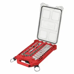 MILWAUKEE 48-22-9481 Ratchet & Socket Set, 3/8 Inch Drive Size, 28 PK, 1/4 Inch To 1 Inch Socket Size Range | CT3PBF 60RK06