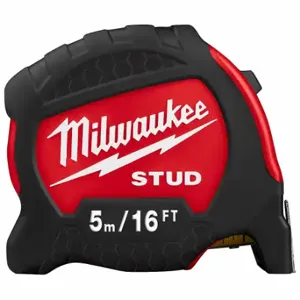 MILWAUKEE 48-22-9717 Tape Measure, 16 ft 5 m Blade Length, 1 5/16 Inch Blade Width, in/ft/ mm/cm/m, Closed | CT3PPM 55ED69