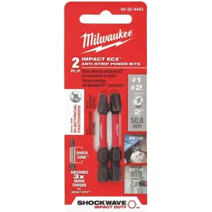 MILWAUKEE 48-32-4443 1/4 Inch ECX Power Bit, 1/4 Inch Hex | CD2MTT 419J76