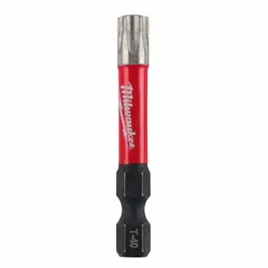 MILWAUKEE 48-32-4488 Power Bit, T40 Fastening Tool Tip Size, 2 Inch Bit Length, 1/4 Inch Hex Shank Size | CV2PET 52WT04