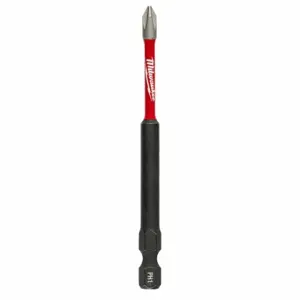 MILWAUKEE 48-32-4560 Power Bit, #1 Fastening Tool Tip Size, 3 1/2 Inch Bit Length, 1/4 Inch Hex Shank Size | CV2PEG 52WR97