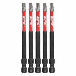 MILWAUKEE 48-32-4579 T25 Driver Bits, T25 Fastening Tool Tip Size, 3 1/2 Inch Overall Bit Length, Hex Shank | CV2PFH 60HU31