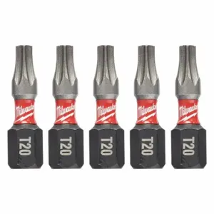 MILWAUKEE 48-32-4614 T20 Driver Bits, T20 Fastening Tool Tip Size, 1 Inch Overall Bit Length | CV2PFD 60HU33