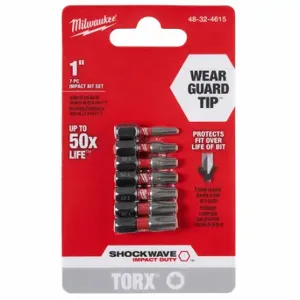 MILWAUKEE 48-32-4615 Insert Bit Set, Screwdriver Bit Set, 7 No. of Pieces, 1 Inch Heightex Shank Size, Steel | CU4WTX 423K46