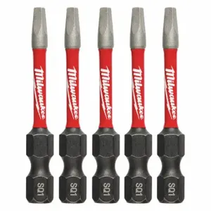 MILWAUKEE 48-32-4671 Sq1 Driver Bits, Sq 1 Fastening Tool Tip Size, 2 Inch Bit Lg, 1/4 Inch Hex Shank Size | CV2PEV 60HU42