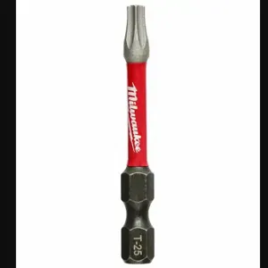 MILWAUKEE 48-32-5015 Power Bit, T25 Fastening Tool Tip Size, 2 Inch Bit Length, 1/4 Inch Hex Shank Size, 15 PK | CV2PER 52WT03