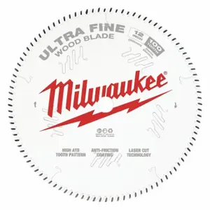 MILWAUKEE 48-40-1228 Circular Saw Blade, 12 Inch Blade Dia, 100 Teeth, 0.118 Inch Cut Width, 1 Inch Arbor Size | CT3HHM 490R93