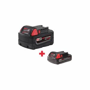 MILWAUKEE 48-59-1850, 48-11-1820 Battery and Charger Kit, Milwaukee, M18 REDLITHIUM, Li-Ion, Charger Included | CT3GXH 165FZ5