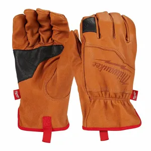 MILWAUKEE 48-73-0012 Goatskin Leather Work Gloves, Size L, PR, 1 Pair | CT2UUB 327WM1