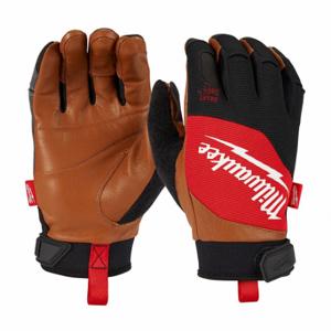 MILWAUKEE 48-73-0024 Work Gloves, 2XL, Mechanics Glove, Full Finger, Goatsk Inch, Hook-and-Loop Cuff, Polyester | CT3LDG 787UH6