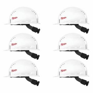 MILWAUKEE 48-73-1001X6 Hard Hat, Front Brim Head Protection, ANSI Classification Type 1, Class C, White | CT3KQD 349EZ7