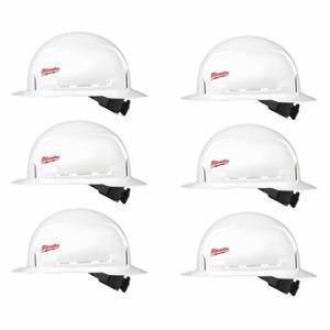 MILWAUKEE 48-73-1031X6 Hard Hat, Front Brim Head Protection, ANSI Classification Type 1, Class C, White | CT3KQE 349FA0
