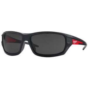 MILWAUKEE 48-73-2025 Safety Glasses, Wraparound Frame, Full-Frame, Gray Mirror, Black, Red, M Eyewear Size | CT3NMD 55FE97