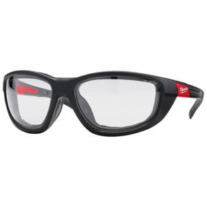 MILWAUKEE 48-73-2040 Schutzbrille, umlaufender Rahmen, Vollrahmen, Schwarz, Rot, M Brillengröße, Unisex, gerade | CT3NLZ 55FE99