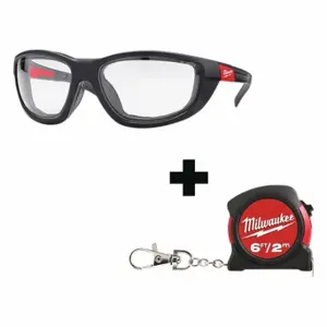 MILWAUKEE 48-73-2041, 48-22-5506 Safety Glasses, Gray Mirror, Keychain Tape | CT3NLT 349EW2