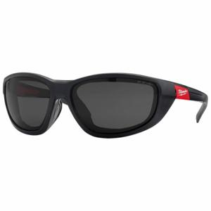 MILWAUKEE 48-73-2046 Safety Glasses, Polarized, Wraparound Frame, Full-Frame, Polarized, Black, Red, Unisex | CT3NLW 55FF03